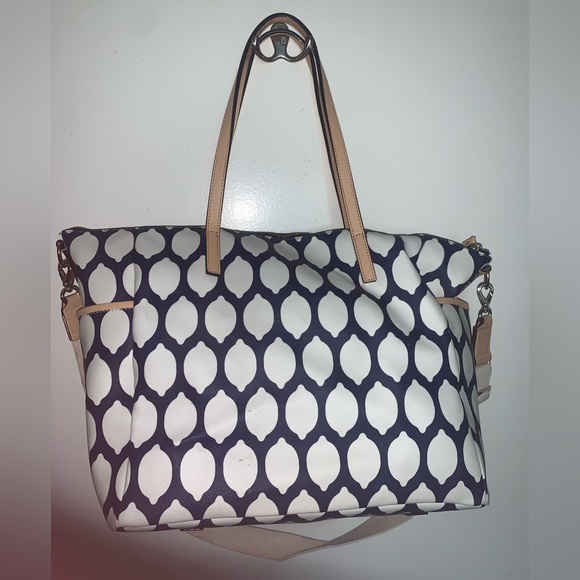 Kate Spade diaper bag, navy lemon print, includes changing...